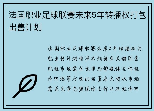 法国职业足球联赛未来5年转播权打包出售计划